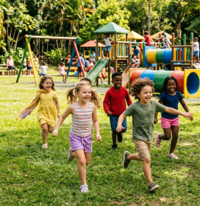 children-happily-playing-together-outdoors-in-a-su children-happily-playing-together-outdoors-in-a-su